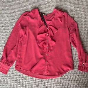 Women's Pink Ruffled Blouse
